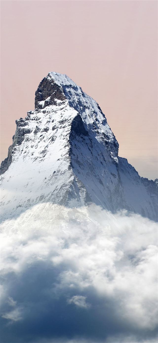 Clouds mountains peak Matterhorn  iPhone 11 wallpaper 