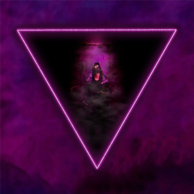 cyberpunk abstract triangle darkness iPad Pro wallpaper 