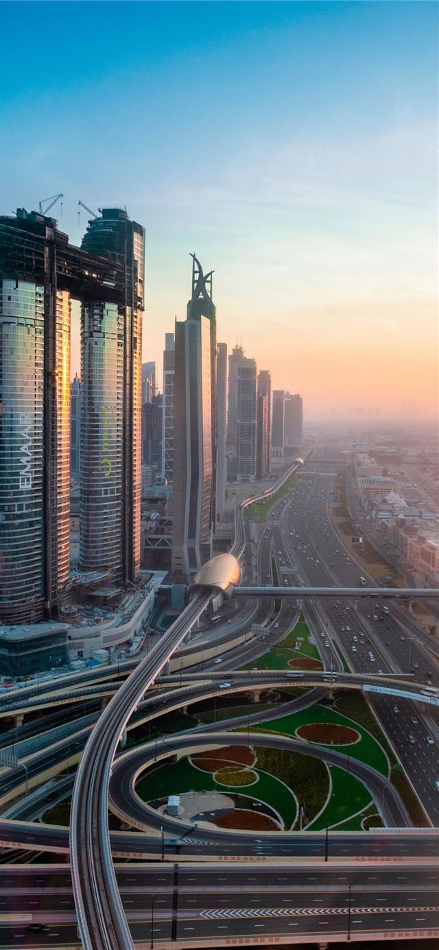 Dubai high towers buildings city iPhone X wallpaper 