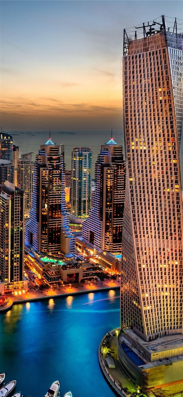 Dubai Uae Building Skyscrappers Night Sony Xperia ... iPhone X wallpaper 