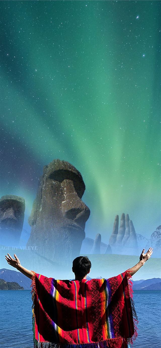 Easter Island Chilli South America Stone Head Figu... iPhone 11 wallpaper 