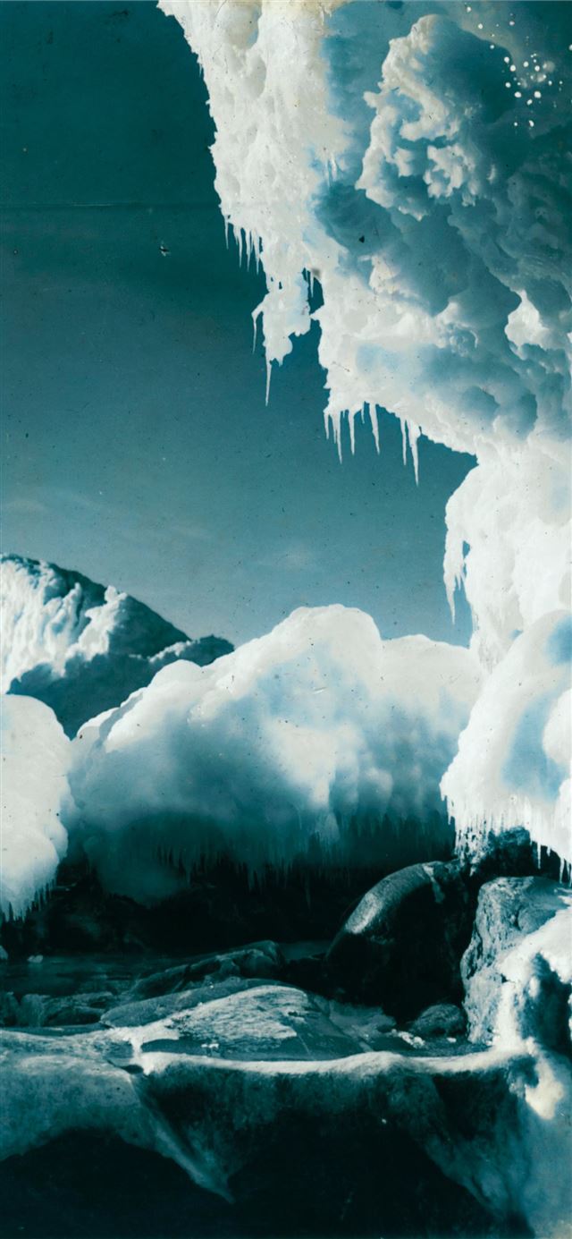 glacier ice frost antarctica iPhone X wallpaper 