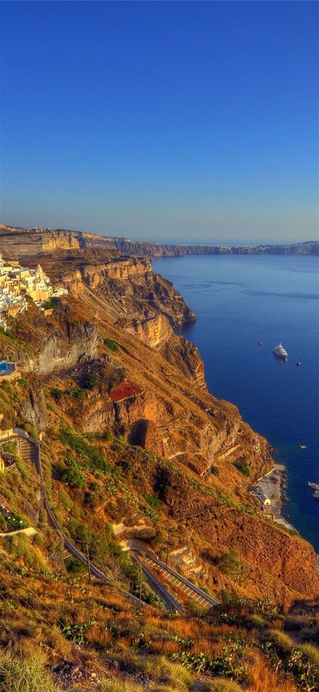 greece santorini island Samsung Galaxy Note 9 8 S9... iPhone X wallpaper 