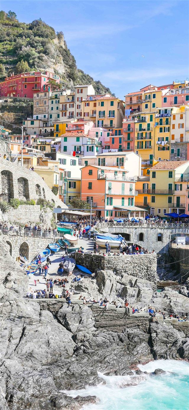 Italy Photo Print Colourful Cinque Terre Cinqueter... iPhone X wallpaper 