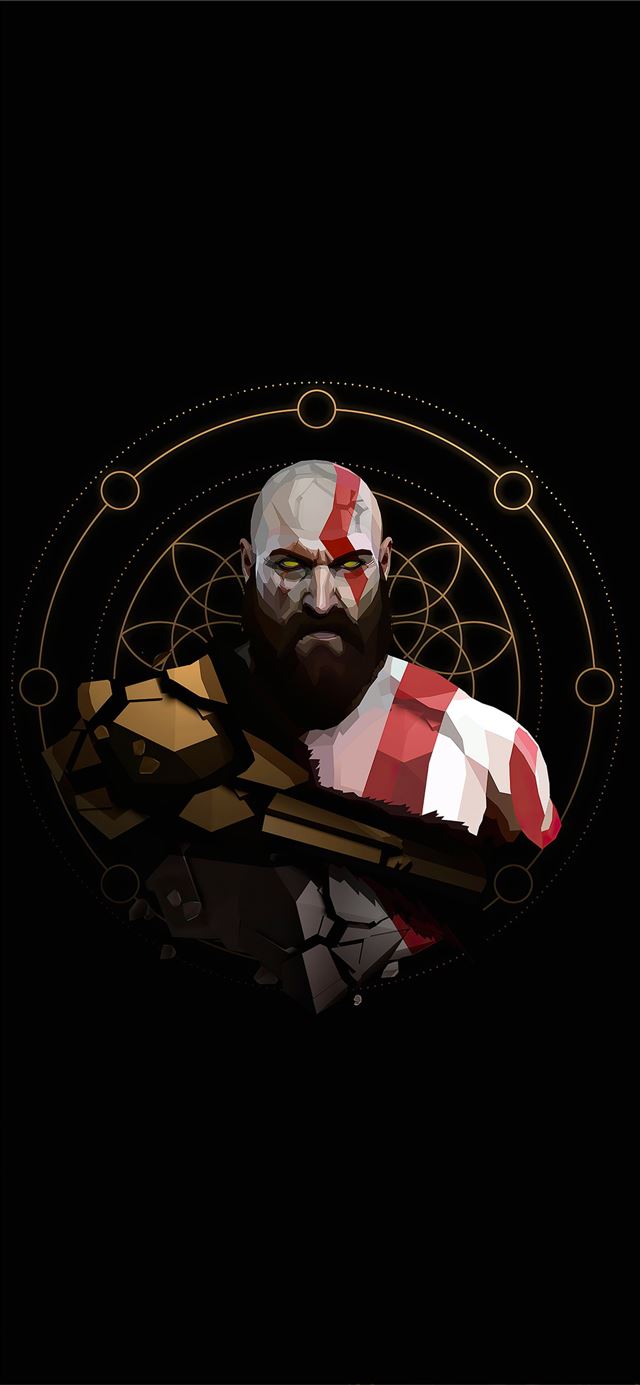 kratos minimal artwork 4k iPhone X wallpaper 