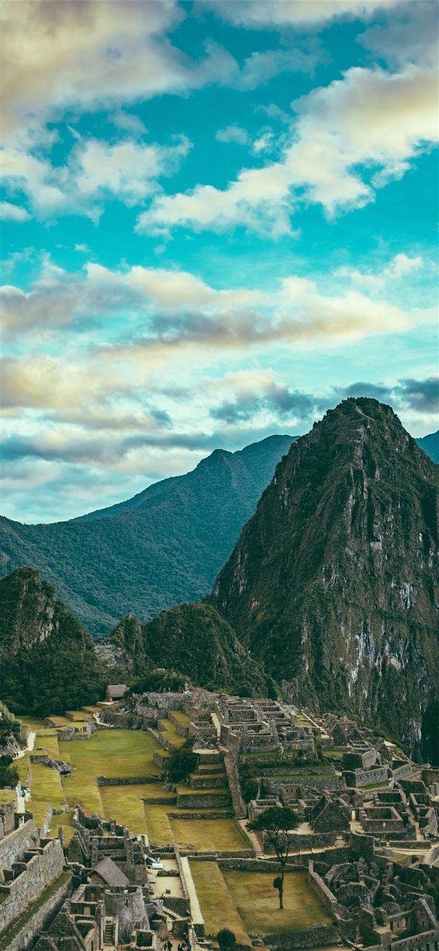 machu picchu cloud mountain and grass hd and backg... iPhone X wallpaper 