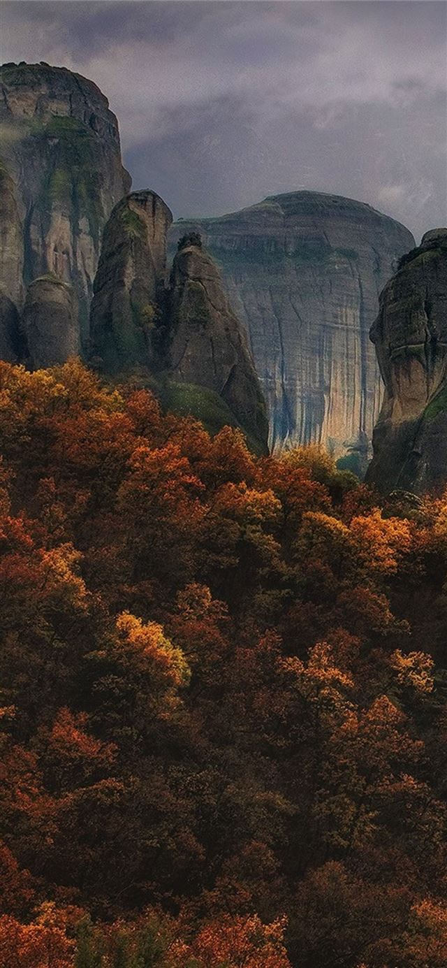 Meteora Monasteries iPhone X wallpaper 