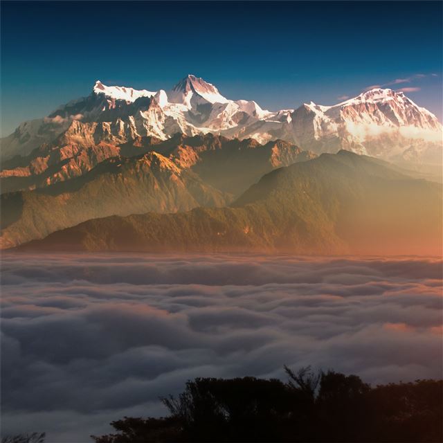 mountain landscape clouds 8k iPad Pro wallpaper 
