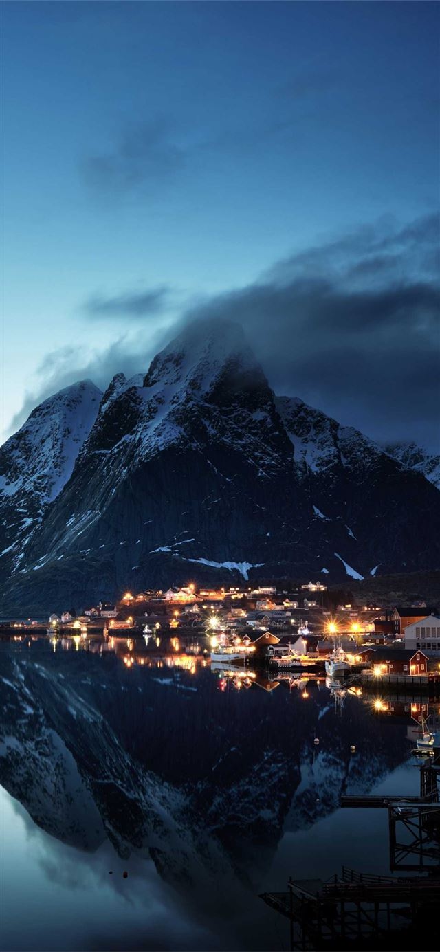 Norway Lofoten Mountains Evening Coast 5K HD  iPhone X wallpaper 