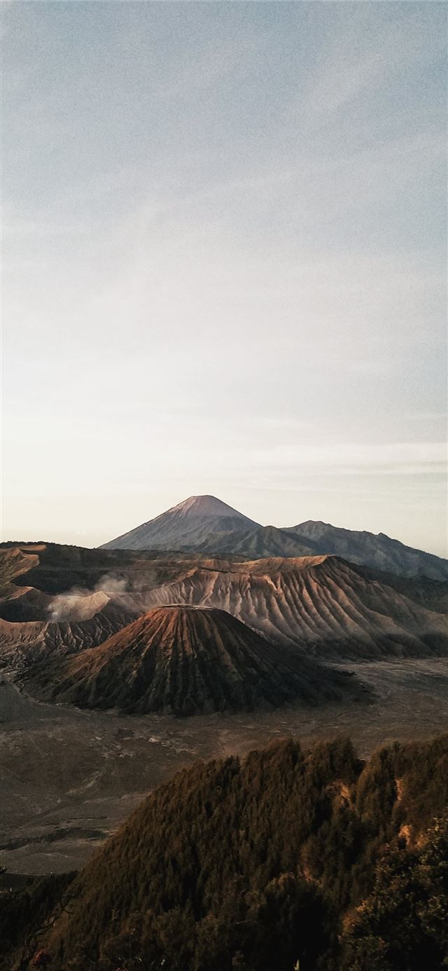 photo of crater and mountain iPhone 11 wallpaper 