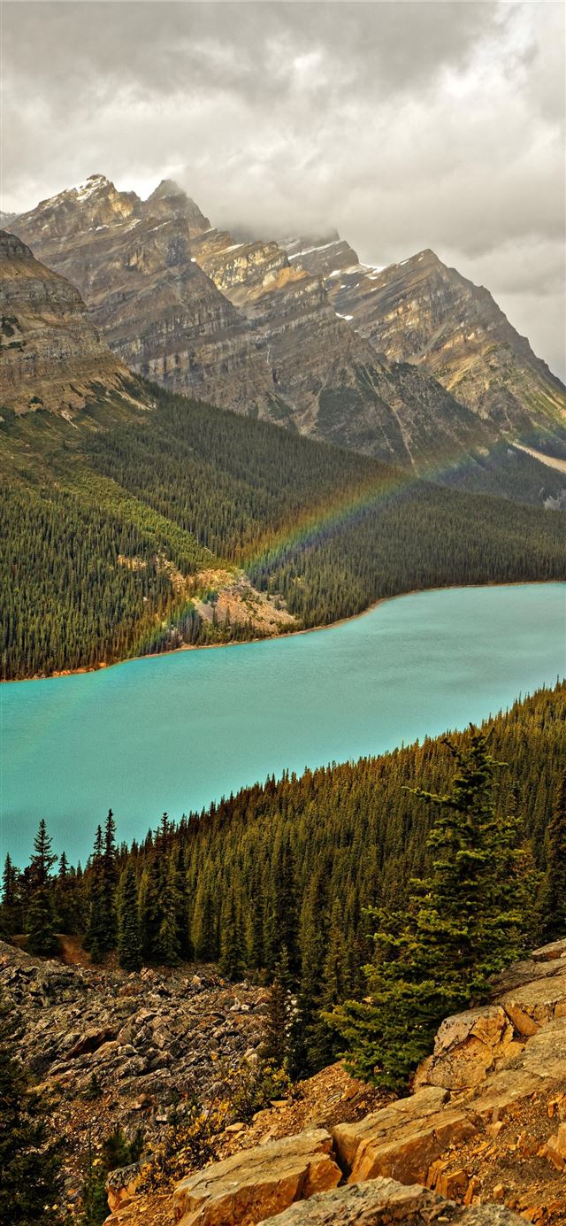 Rainbow Mountains iPhone X wallpaper 