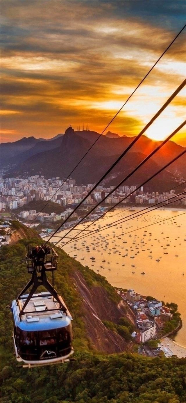 Rio De Janeiro Brasil Sunset City View iPhone X wallpaper 