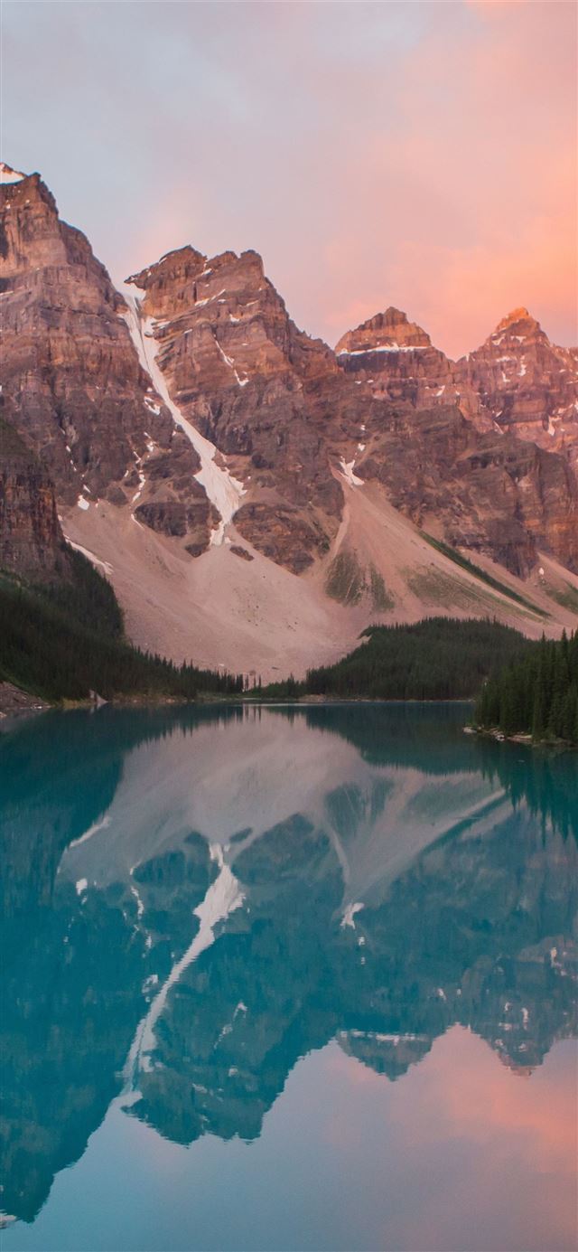 sunrise moraine lake reflections iPhone X wallpaper 