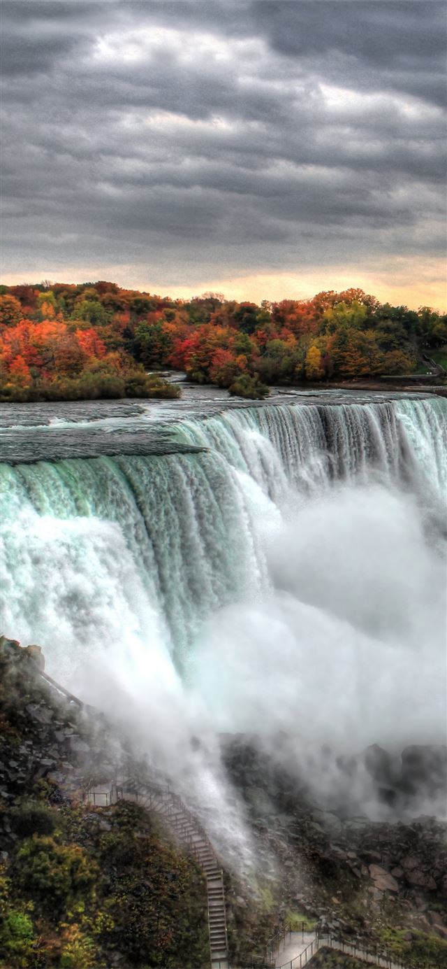 Sunset At Niagara Falls 5k Samsung Galaxy Note 9 8... iPhone X wallpaper 
