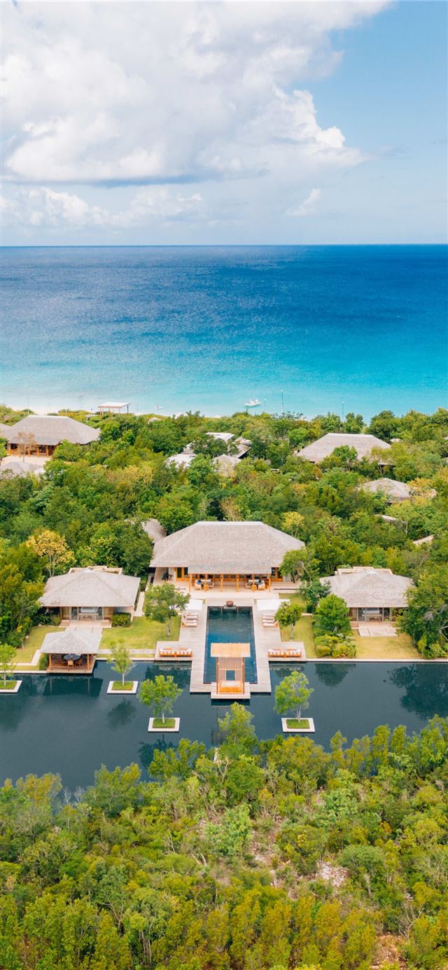 Villa aerial view Amanyara Providenciales en 2020 iPhone X wallpaper 