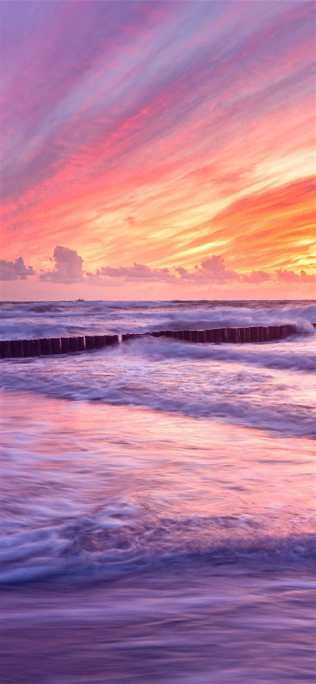 baltic sea sunset iPhone X wallpaper 