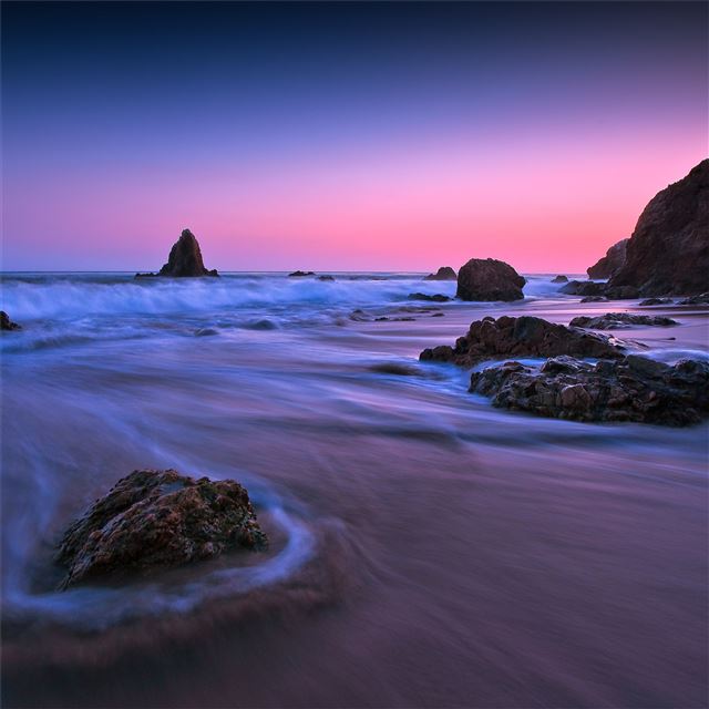 earth ocean rock sunset long exposure 5k iPad Pro wallpaper 