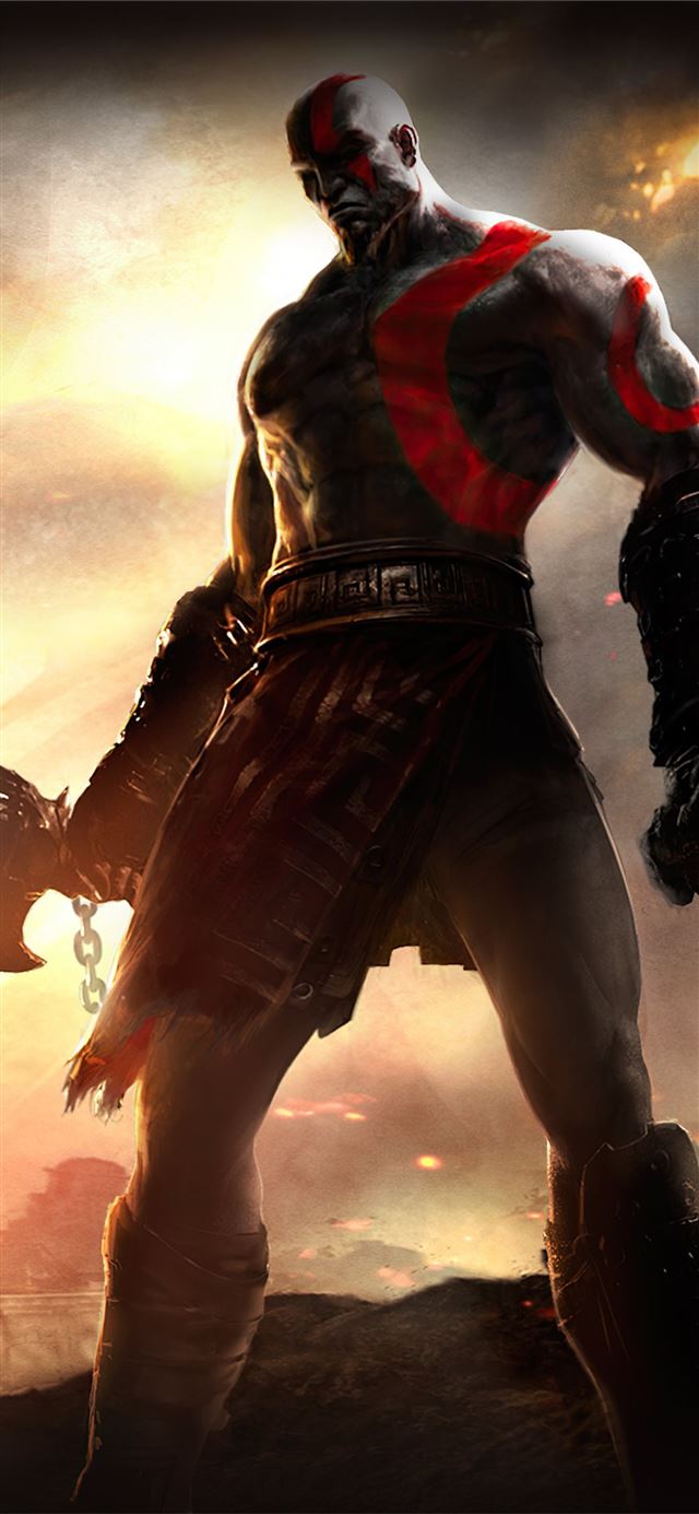 kratos the old warrior 4k iPhone 11 wallpaper 