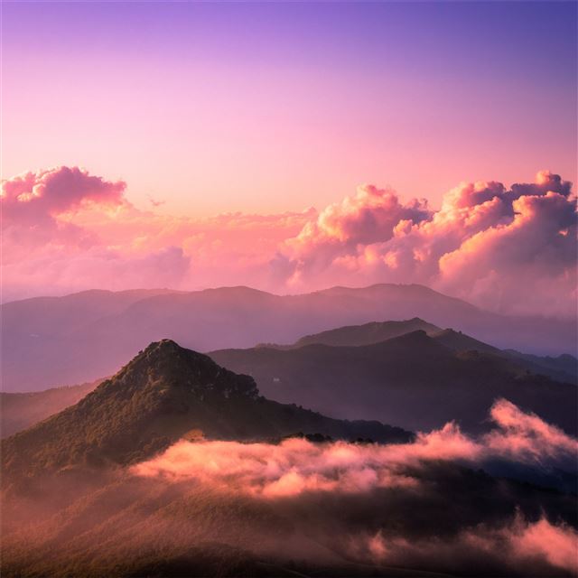 landscape clouds peak 5k iPad Air wallpaper 