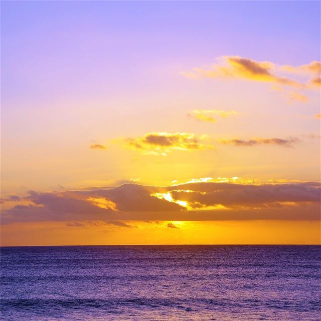 ocean sunset beautiful clouds 4k iPad wallpaper 