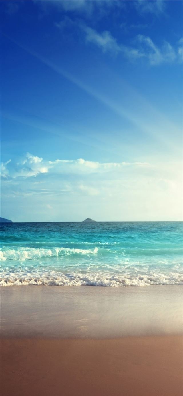 sea view clear sky iPhone X wallpaper 