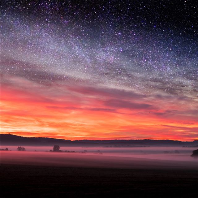 starry night sunset skyscape stars 5k iPad Air wallpaper 