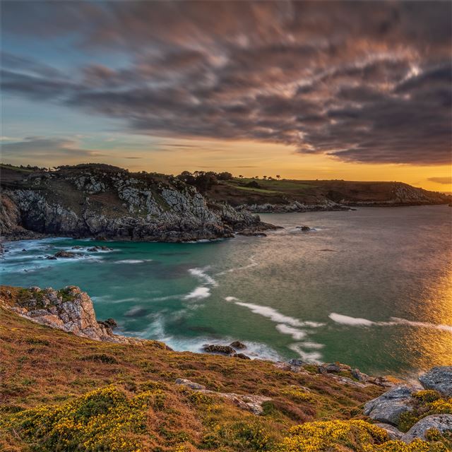sunrises and sunsets coast bay 5k iPad Pro wallpaper 