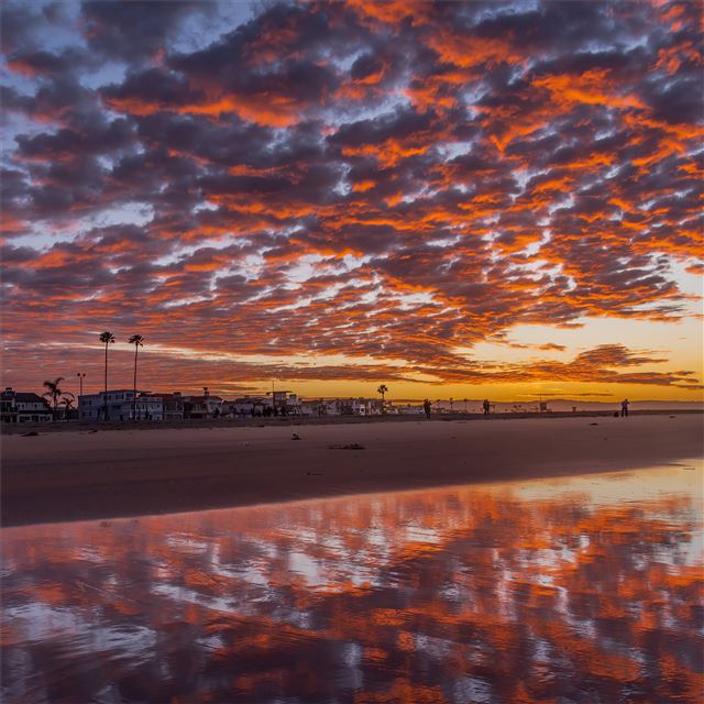usa coast sunrises and sunsets houses sky iPad wallpaper 
