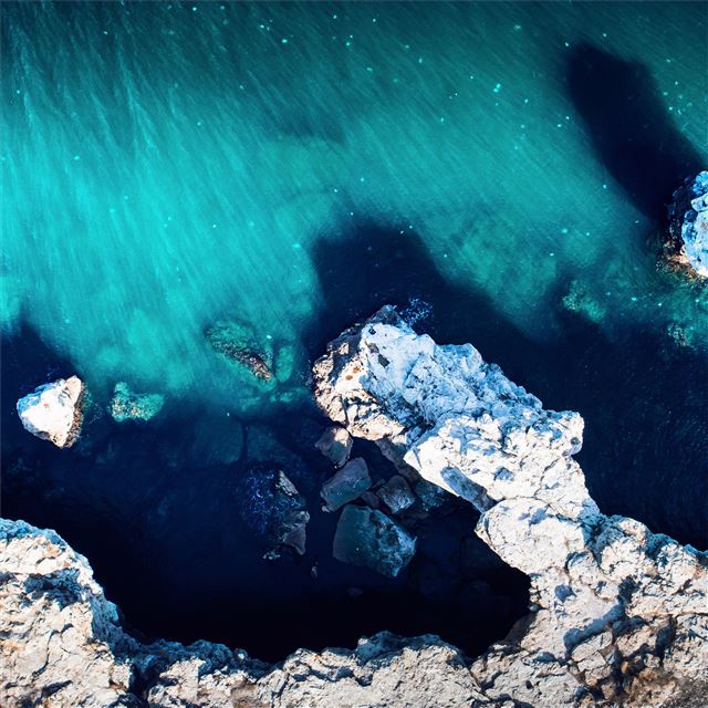 aerial drone island beach view 5k iPad Air wallpaper 