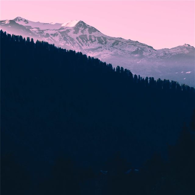 beautiful mountains landscape pink tone iPad Pro wallpaper 