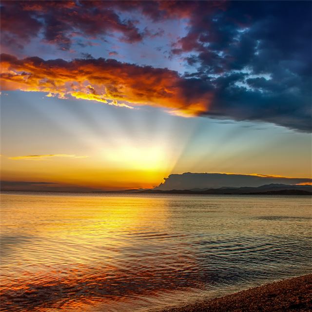 blue hour sunset beach 4k iPad Pro wallpaper 