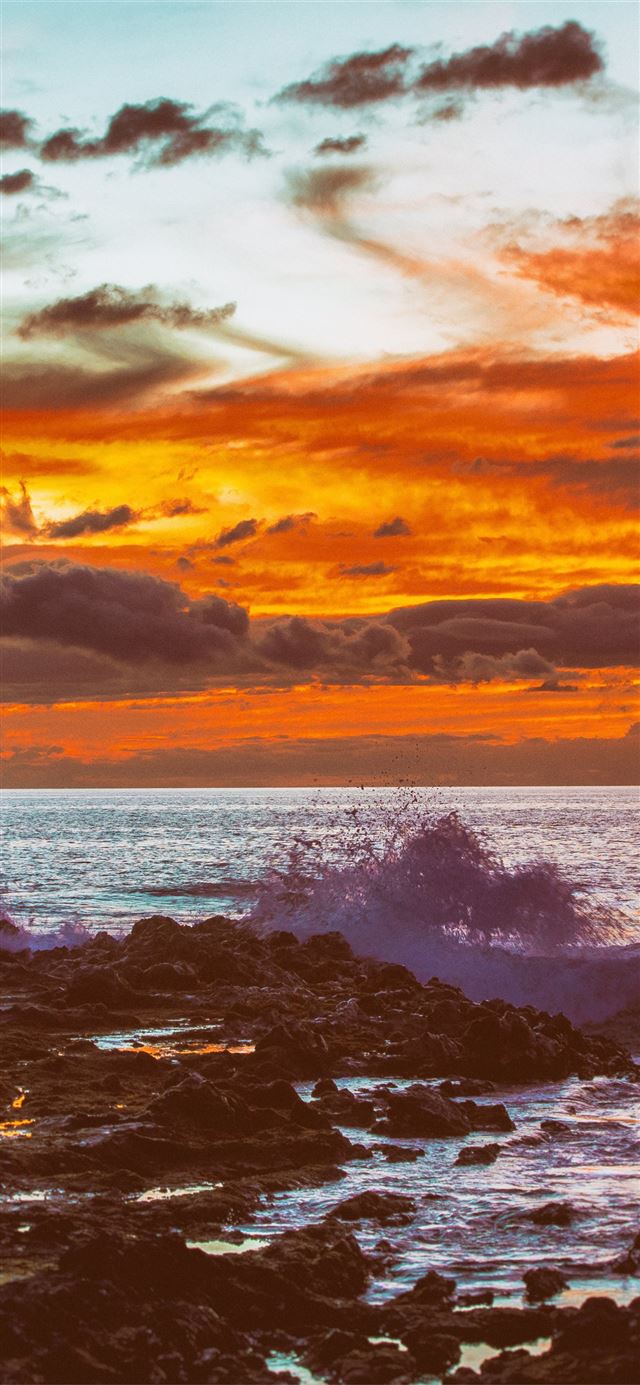 hawaii sunset 5k iPhone X wallpaper 