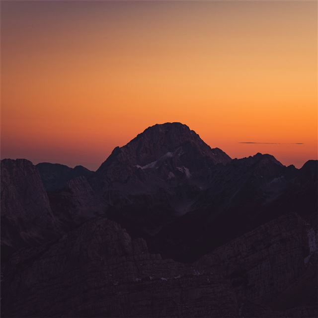 orange sky landscape sunset mountains 8k iPad Pro wallpaper 