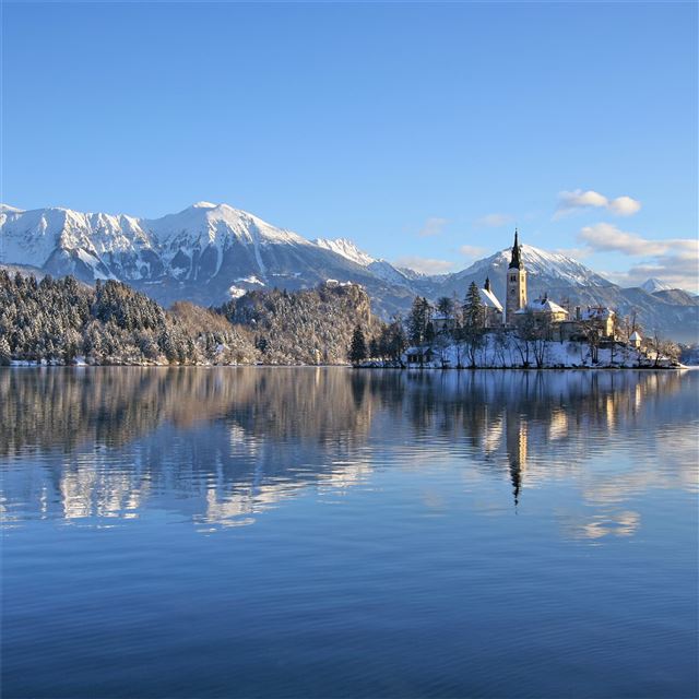 slovenia lakes alps snow iPad wallpaper 