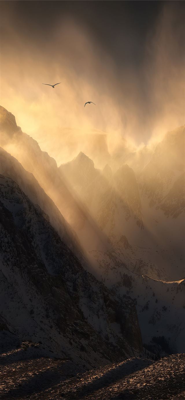 snow mountains sierra california 4k iPhone X wallpaper 