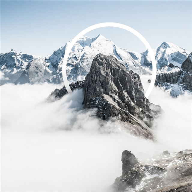 snowy mountains abstract iPad Air wallpaper 