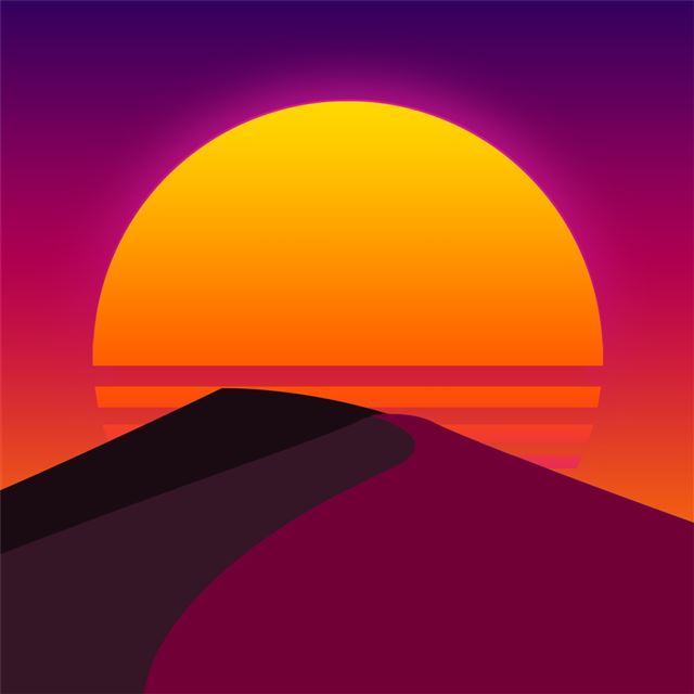 sun desert abstract artwork iPad Pro wallpaper 