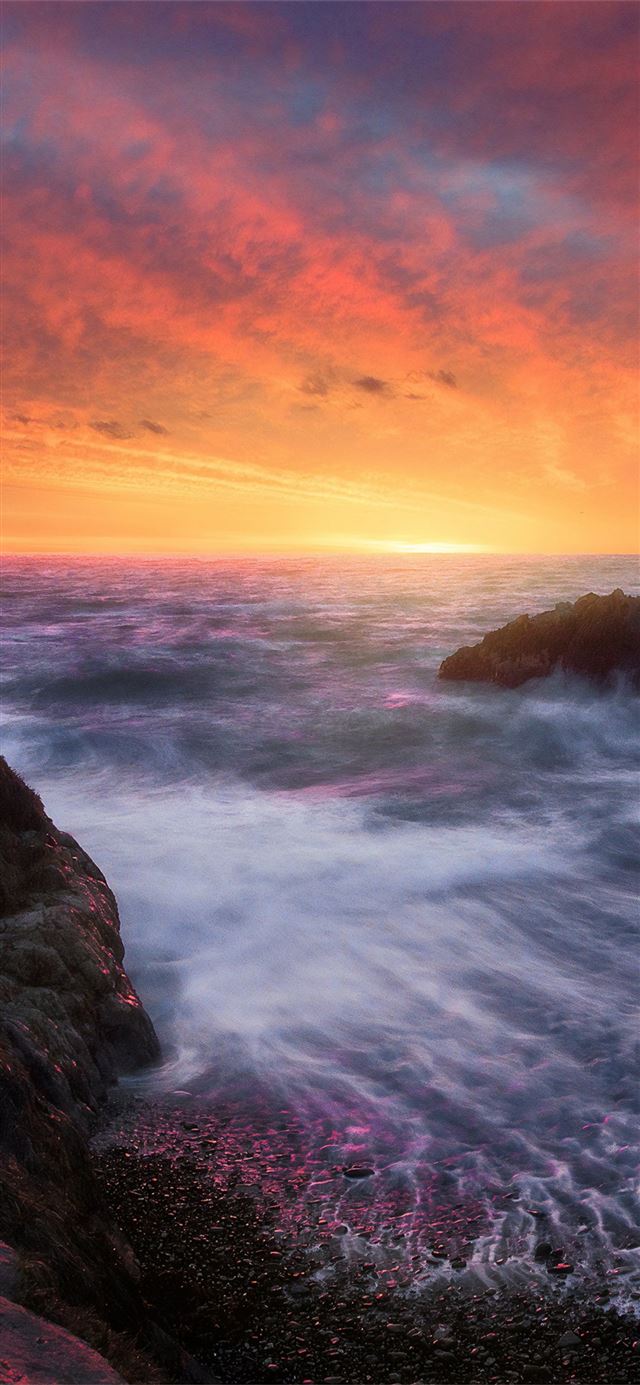 sunrise along the coast of maine iPhone 11 wallpaper 