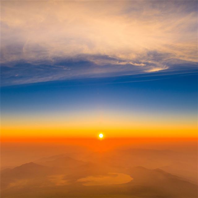 sunset view from the top of mountain 5k iPad Air wallpaper 