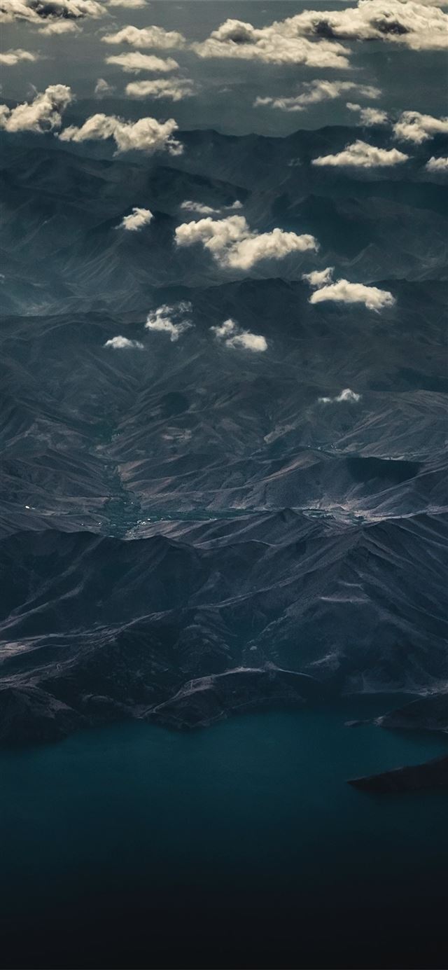 aerial sky cloud mountain peak landscape 4k iPhone X wallpaper 
