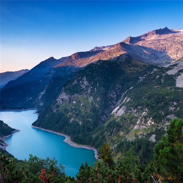 beautiful mountain range and river 5k iPad Air wallpaper 