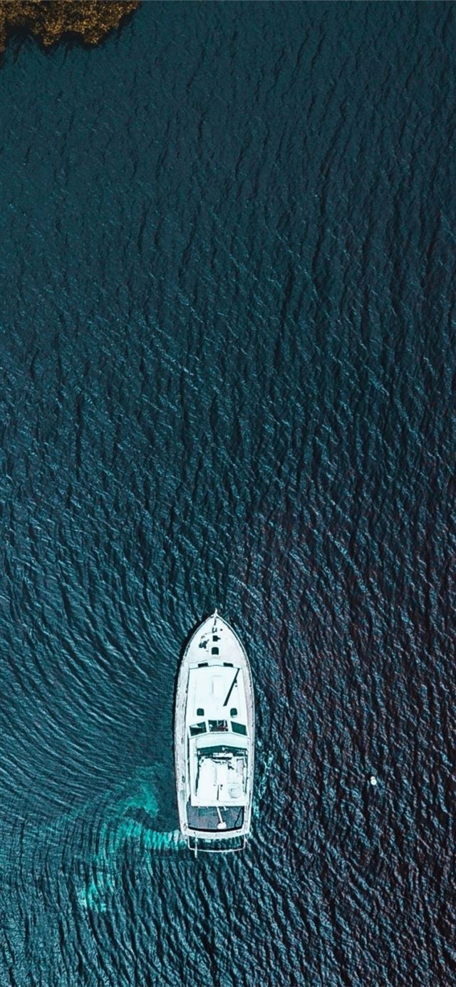 boat aerial view from sky iPhone 11 wallpaper 