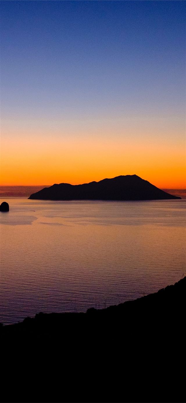 calm orange lake evening 5k iPhone X wallpaper 