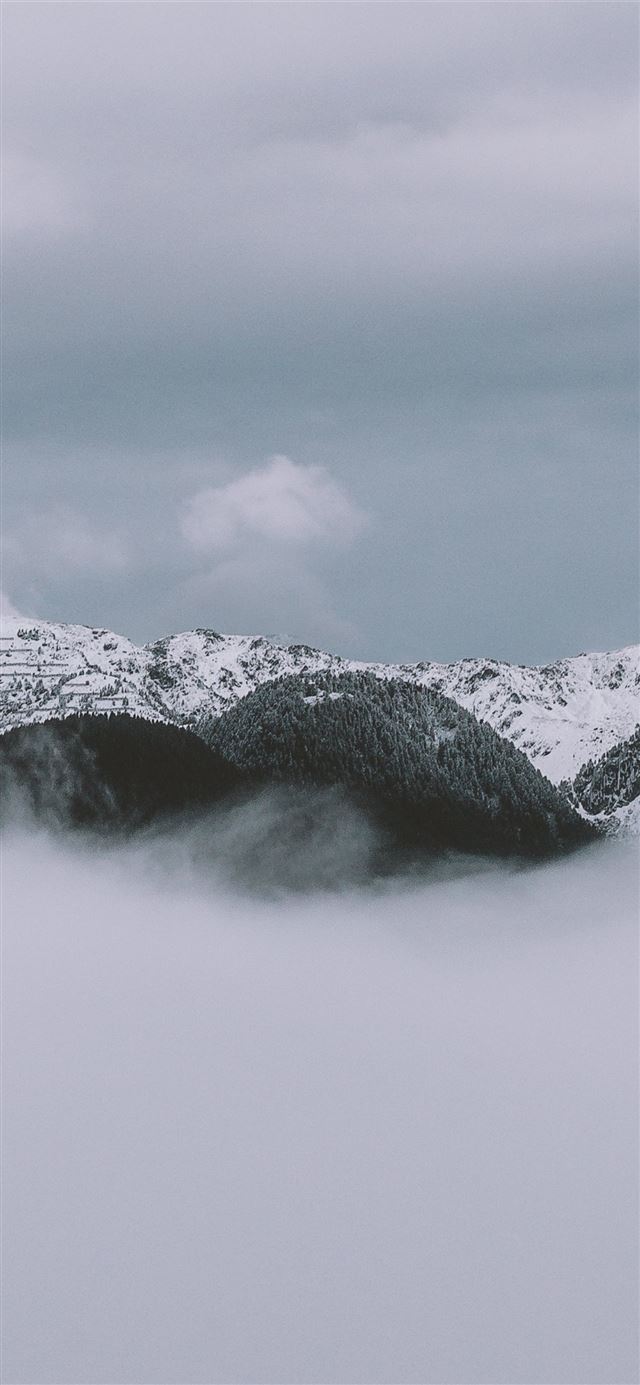 clouds covered mountains 4k iPhone 11 wallpaper 