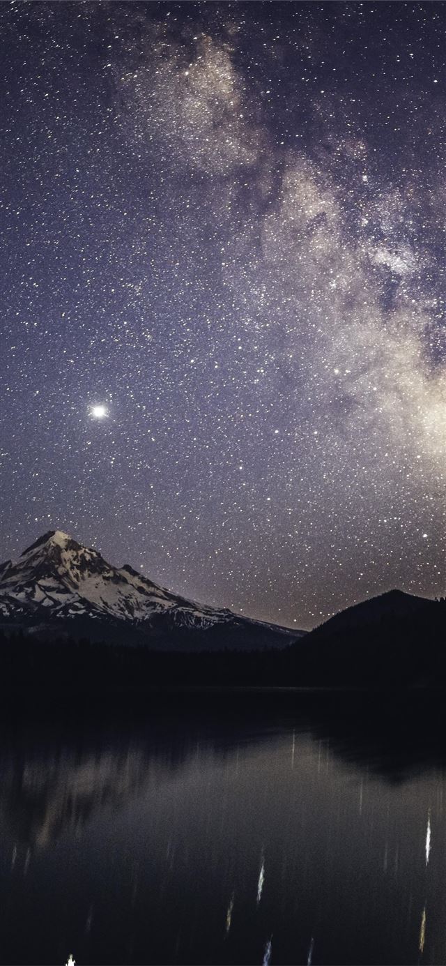 lost lake milky way time lapse 5k iPhone X wallpaper 