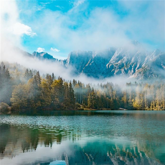 morning in mountains lake 4k iPad Pro wallpaper 