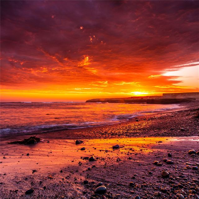 ocean coast sunrise 5k iPad Air wallpaper 