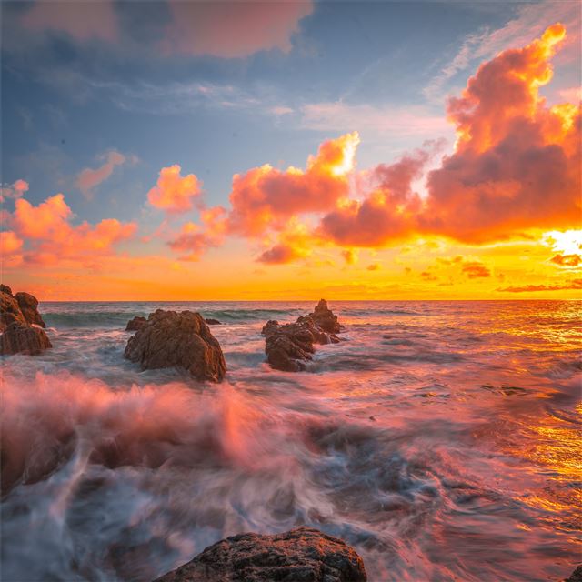 ocean sunset 8k iPad Pro wallpaper 