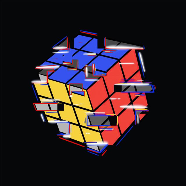 rubik cube abstract 4k iPad wallpaper 