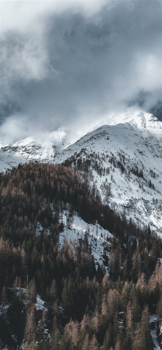 snow capped mountains 5k iPhone X wallpaper 